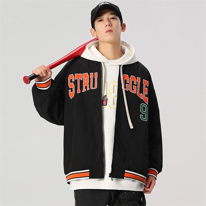 秋冬款棒球服外套男潮牌潮流字母刺绣情侣学生夹克22103-P70控118,男装夹克,星座717