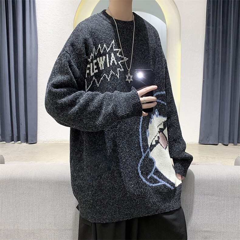 现货2022中性冬款男装宽松休闲情侣针织衫毛衣DM118-P65,男装针织衫/毛衣,电商D321-1