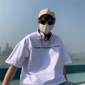 403-TX03-P40 控58 现货280克重磅纯棉潮牌刺绣宽松短袖t恤图片