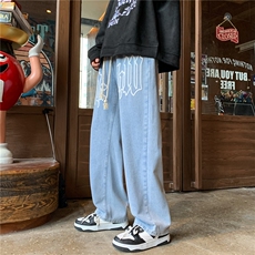 新款裤子男士牛仔裤男直筒韩版潮百搭休闲裤A061-JM1010-P45控68，男装休闲裤，电商A061