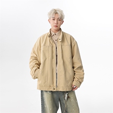 春季复古重磅水洗帆布哈灵顿外套男立领设计感休闲夹克JK1168-P98，男装夹克，星座1103-3
