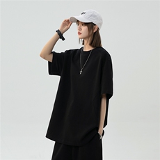 现货2026夏季罗纹拼接曼巴棉流行男女韩版潮流T恤T133-TP32，男装T恤，电商A170