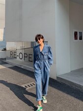 牛仔连体裤，女装连体裤，肆尔