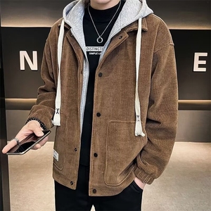 大码外套男潮流休闲百搭上衣春秋季宽松假两件夹克男装JK005/P80图片