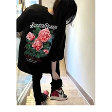 高品质纯棉短袖-宽松落肩款-白墨印花尺码:M-3XL，男装T恤，星座506A