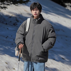 现货冬季美式休闲加厚雪山外套夹克立领纯色三防户外工装棉服，男装夹克，电商A486