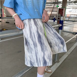 扎染设计感 冰丝短裤休闲五分裤情侣夏季运动裤男 8009-P40图片