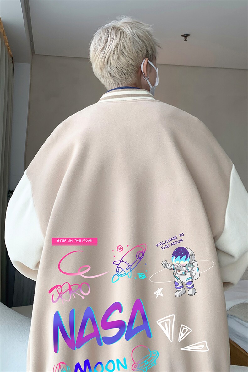 摇粒绒棒球服男大码开衫卫衣男夹克BF86186-P65,男装夹克,电商A040