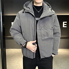 90%标白鸭绒2025冬季连帽加厚休闲保暖羽绒服外套9510-P290，男装羽绒服，电商A413