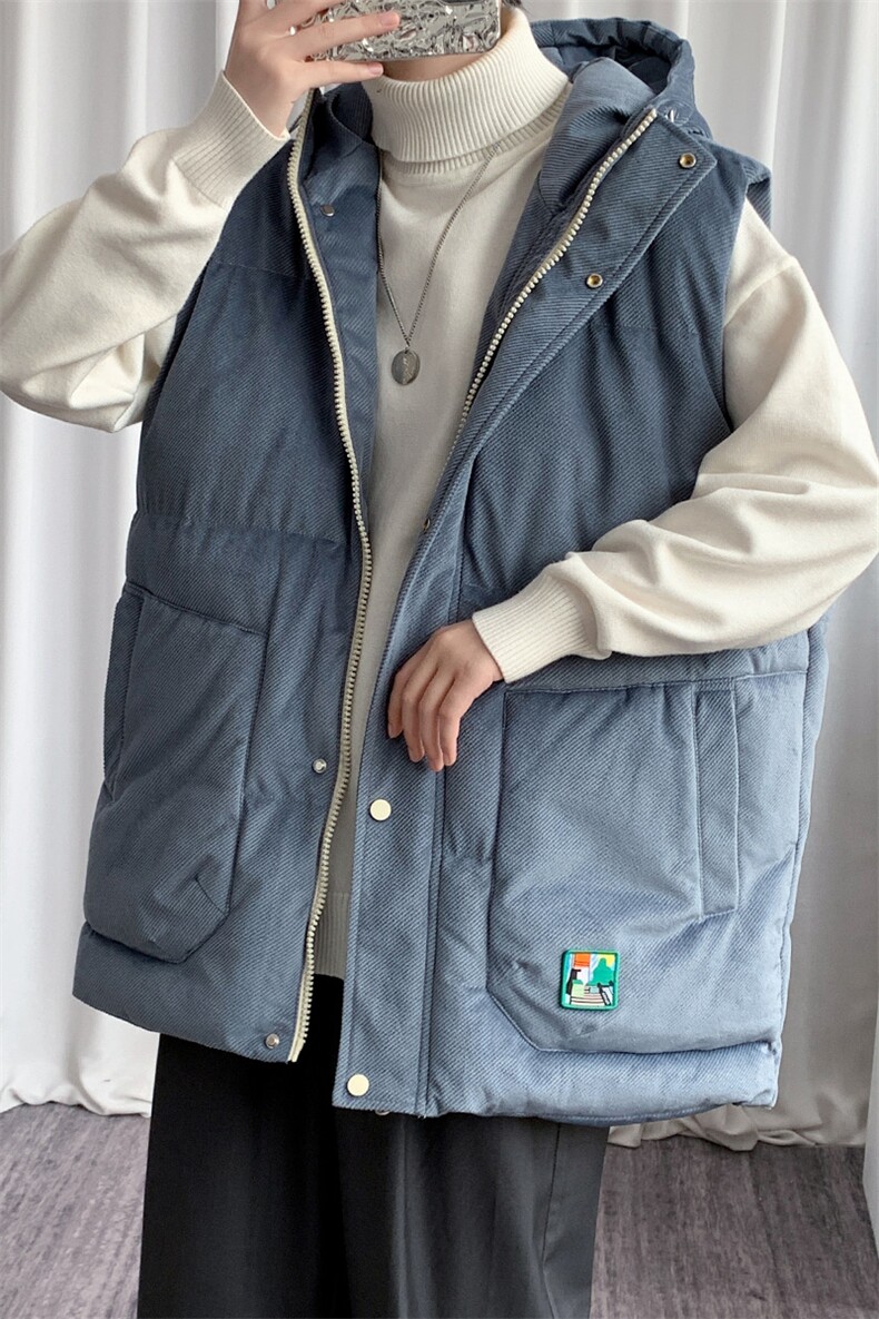 冬款加棉时尚连帽棉服港风马甲背心棉衣外套男士8130-P95控价118,男装背心/马甲,电商A441-1
