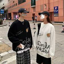 港风新款男女休闲圆领印s花潮流百搭宽松卫衣A816-P45，男装卫衣，电商A132（原电商B245）
