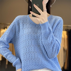 休闲简约淑女气质V领高级感羊毛衫2024年秋季，女装羊毛衫，绒迪羊绒