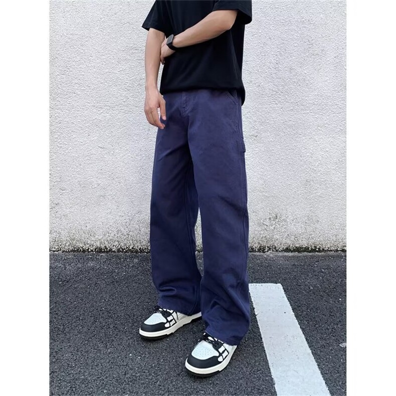 裤子男款秋季宽松直筒裤男工装多袋休闲裤青年运动长裤男裤弹力,男装工装外套,星座506A