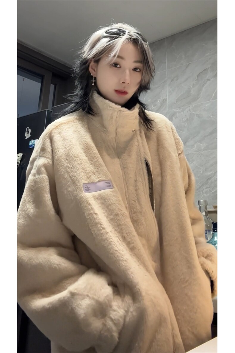 冬季加厚保暖棉服格子棉衣美式情侣两面穿羊羔毛外套男MY56-P135,男装棉衣,电商B295