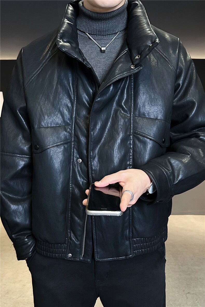 新标95绒男士羽绒服冬季2025新款皮夹克外套A313-859507-P295,男装夹克,电商A313