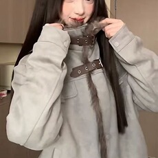 现货美式复古麂皮绒加厚保暖立领短款显高棉服6056/P110，男装棉衣，星座205-3