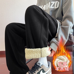 217-2-NK557-P45 冬季新款羊羔绒加绒加厚直筒休闲裤男大码卫裤图片