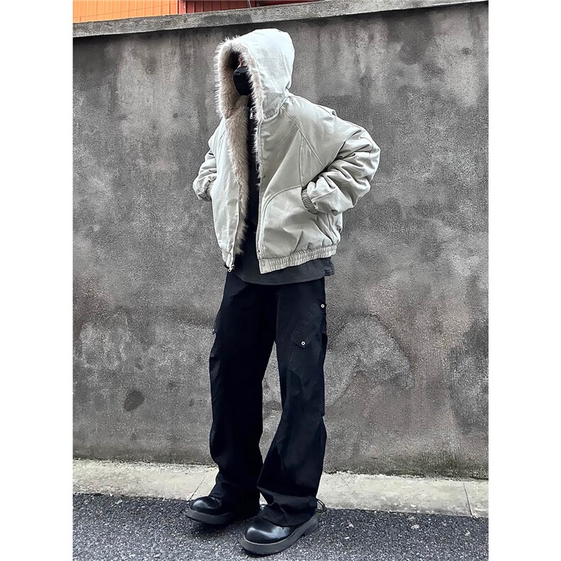 自家图2026冬季棉服座山雕男装痞帅毛领连帽棉衣外套S366P148,男装棉衣,电商A233-1