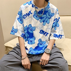 特P25控48港风华夫格印花松休闲短袖T恤五分半截袖XFT223，男装T恤，电商B370