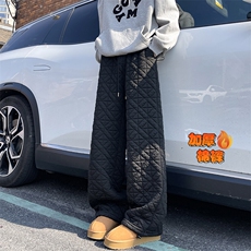 特批P35无差价冬季抖音大码男保暖加棉阔腿拖地裤K5614J加棉，男装休闲裤，电商A001