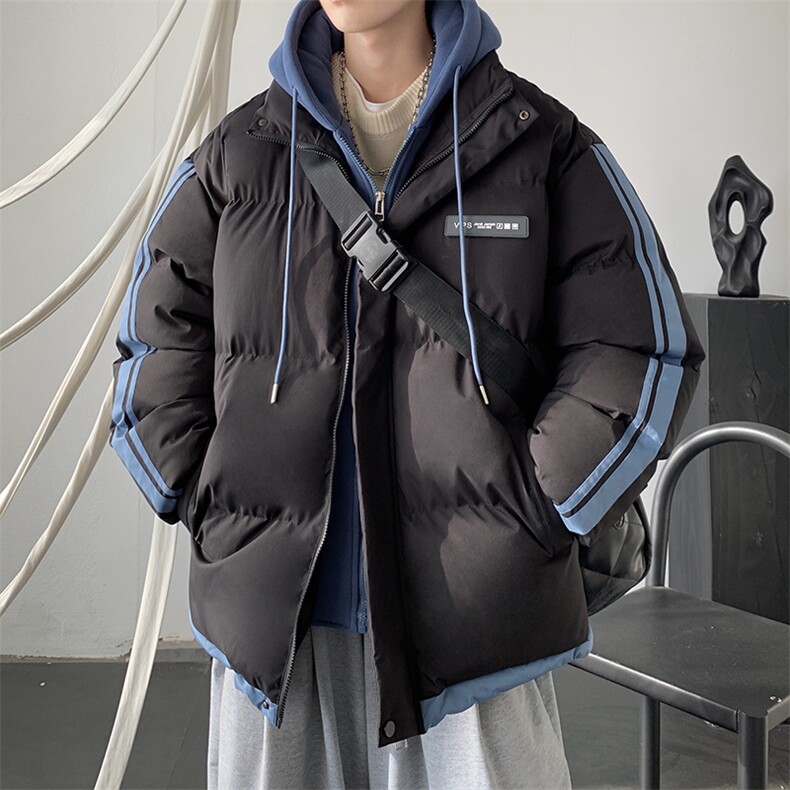 现货抖音得物供视频三防加厚羽绒假两件连帽棉衣外套棉服MY8082,男装棉衣,电商A486