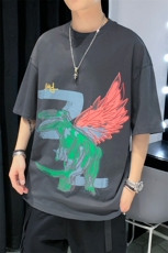 t恤男潮2021夏季新款潮流宽松趣味印花青年纯棉短袖t恤DS748TP30，男装T恤，电商A102