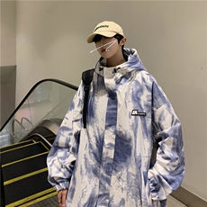 wassuphappy扎染连帽外套男款春秋季潮流小众设计感帽衫休闲夹克，男装夹克，星座230-1