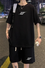 ！2025夏季新款男士华夫格短袖T恤套装学生一套HTZ123P50，男装T恤，电商B220
