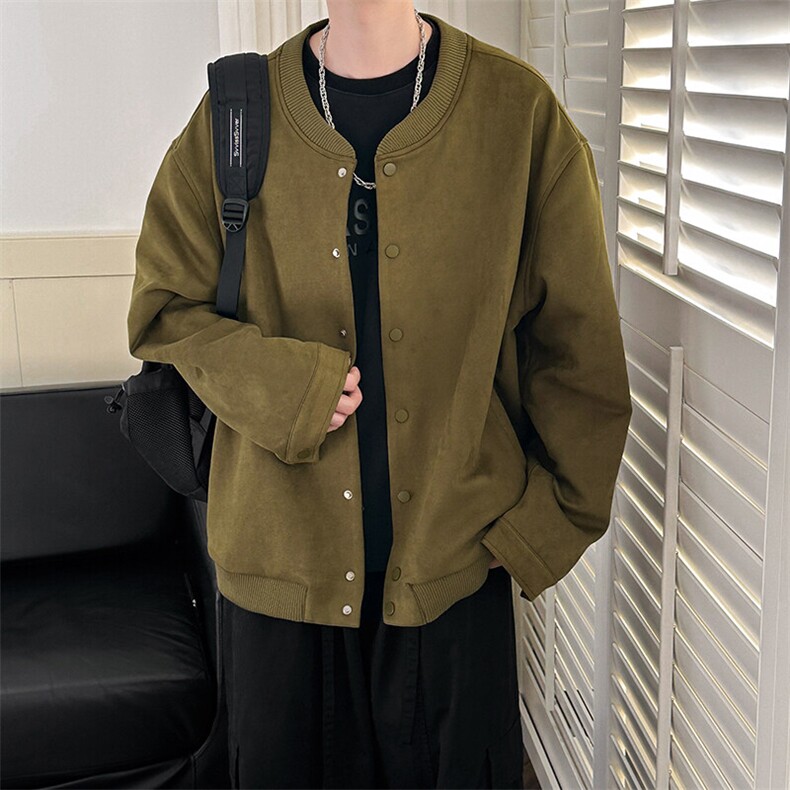 现货-秋季时尚鹿皮绒外套男宽松休闲外套夹克A351-AJ25112-P110,男装夹克,电商A351