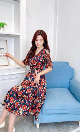 夏季新款碎花连衣裙，女装连衣裙，秀水百合