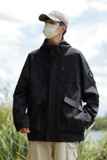 春秋户外冲锋衣男女同款防风防水连帽工装外套登山服夹克2481-P75，男装夹克，星座1403A