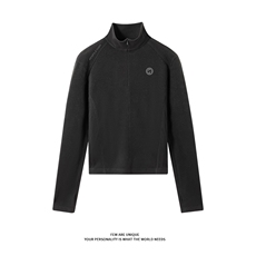 保暖德绒打底衫印花半拉链上衣修身内搭t恤DT53087-TP3058，男装T恤，电商A102