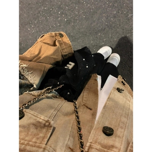 【有货】J7014CC-特P78 复古拼接牛仔外套男女款设计感扎染夹克图片