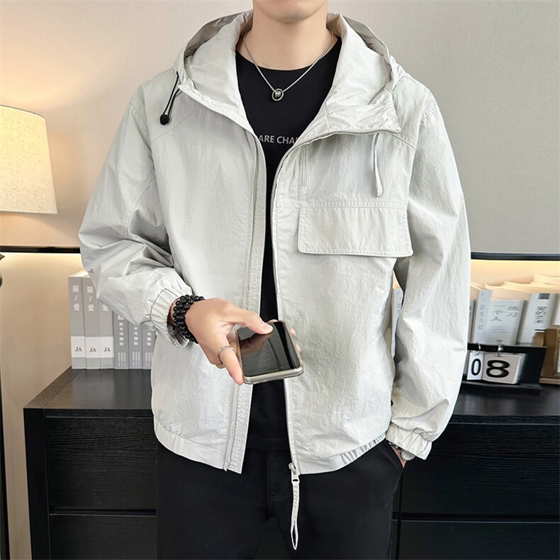 2026店主风春季简约休闲时尚潮流冲锋衣宽松夹克外套男966-P80，男装夹克，电商A413
