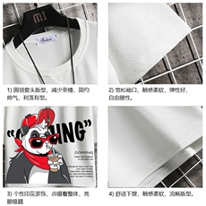 Q11218-P30春夏季七分袖t恤男大码五分袖男短袖中袖网格，男装T恤，电商A040A
