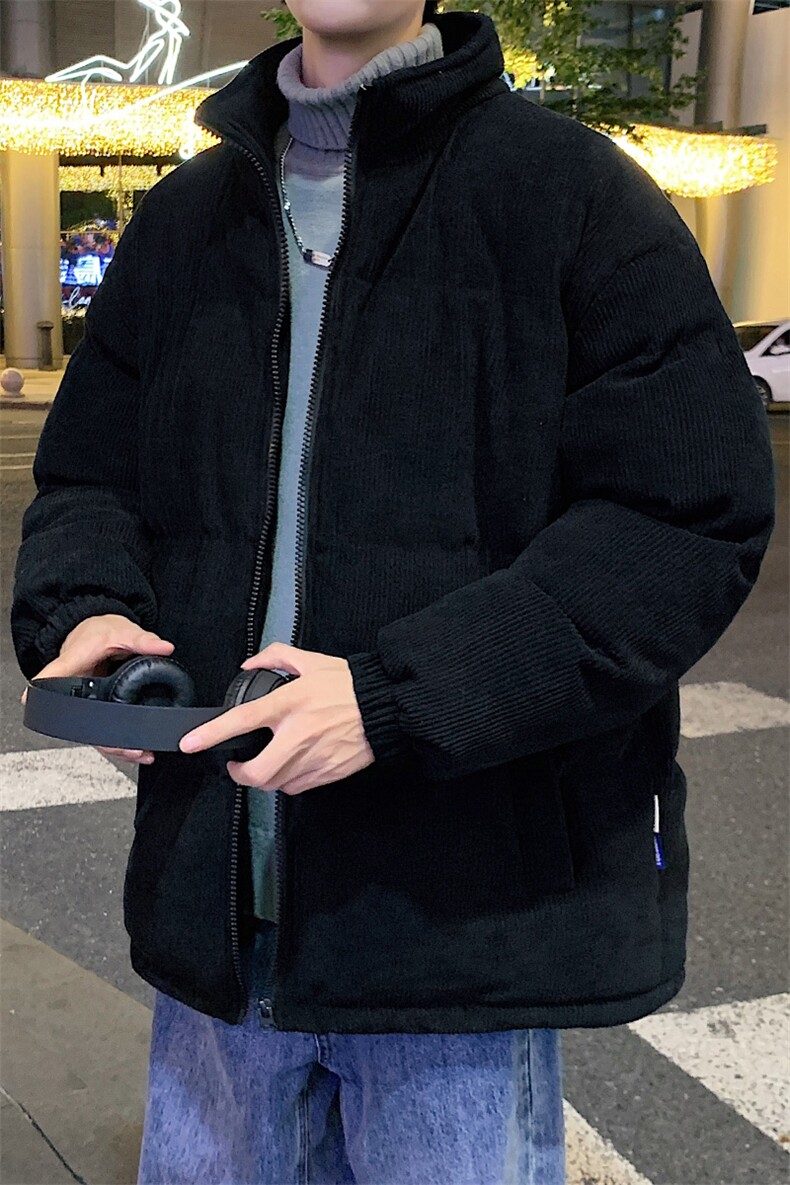 冬季加绒加厚立领大码棉衣青少年男女纯色宽松棉服外套6223-P100,男装棉衣,电商A441-1