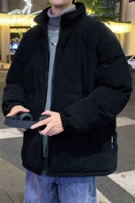 冬季加绒加厚立领大码棉衣青少年男女纯色宽松棉服外套6223-P100，男装棉衣，电商A441-1