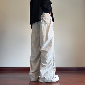冰丝伞兵裤子男款夏季薄款宽松直筒垂感工装休闲长裤K527-2/P45图片