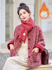 2025冬装新款简约时尚宽松舒适配围巾羽绒服，女装羽绒服，美沁