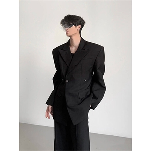 现货~廓形垫肩收腰西服男女休闲西装夹克外套X890-特P95图片
