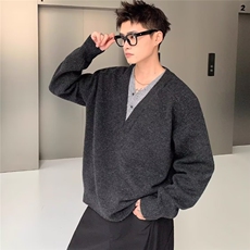 JY582-P59美式假两件复古设计感长袖毛衣男女新款针织衫网图，男装针织衫/毛衣，星座1501-3