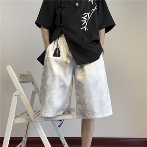 抖音品质夏季新款缎面新中式风宽松短裤B315-K24066-特p30控58图片