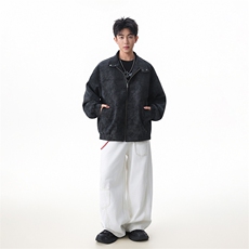 包现货-搞品质供抖音得物纯色秋装纯色皮衣外套218-7-PY25-特P75，男装皮衣，星座218-7