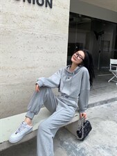 字母戴帽运动套装，女装职业装，DS-1