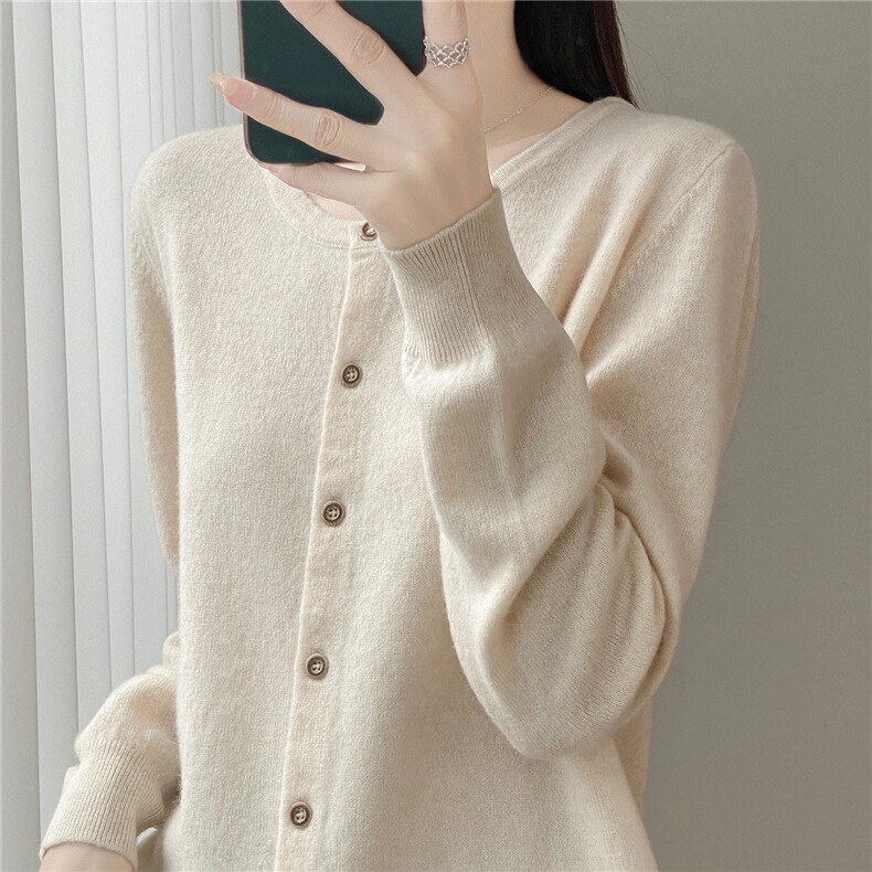 针织衫POLO领女长袖翻领衬衣2025新精纺细毛长袖叠穿内搭保暖毛衣，女装针织衫/毛衣，赛冬羊绒