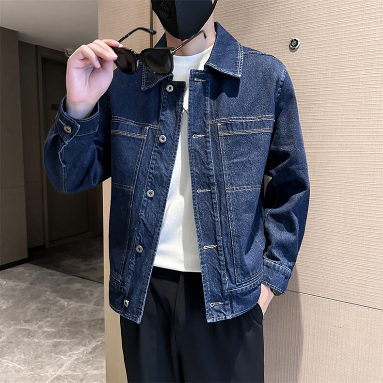 社会小伙男士秋冬明线牛仔2025秋季长袖夹克店主风JK8011-P125,男装夹克,电商A236