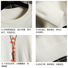 M67006-P45加绒款-P65圆领毛衣男大码针织衫男毛线衣线衫网格，男装针织衫/毛衣，电商A040A