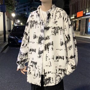 长袖衬衫男港风潮流C137P28图片