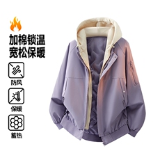 新款连帽假两件加厚棉衣，男装棉衣，星座1206-1（原A206-1）