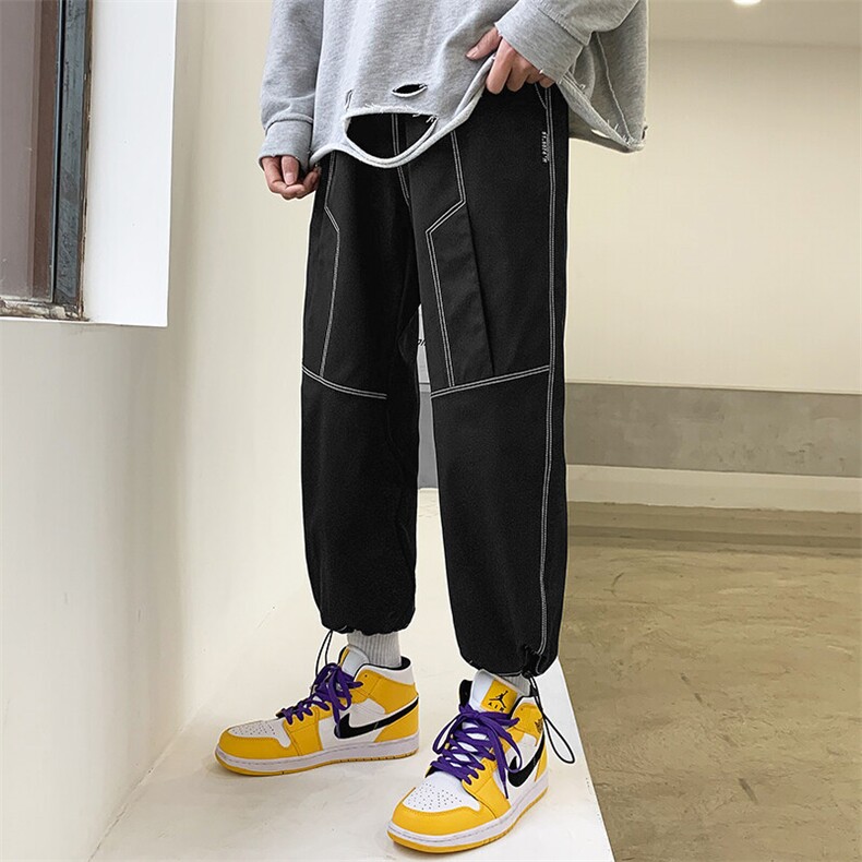 秋季新款现货主推青少年大码港风休闲束脚九分卫裤男K9158P40,男装休闲裤,电商B226-2（原B217-2）